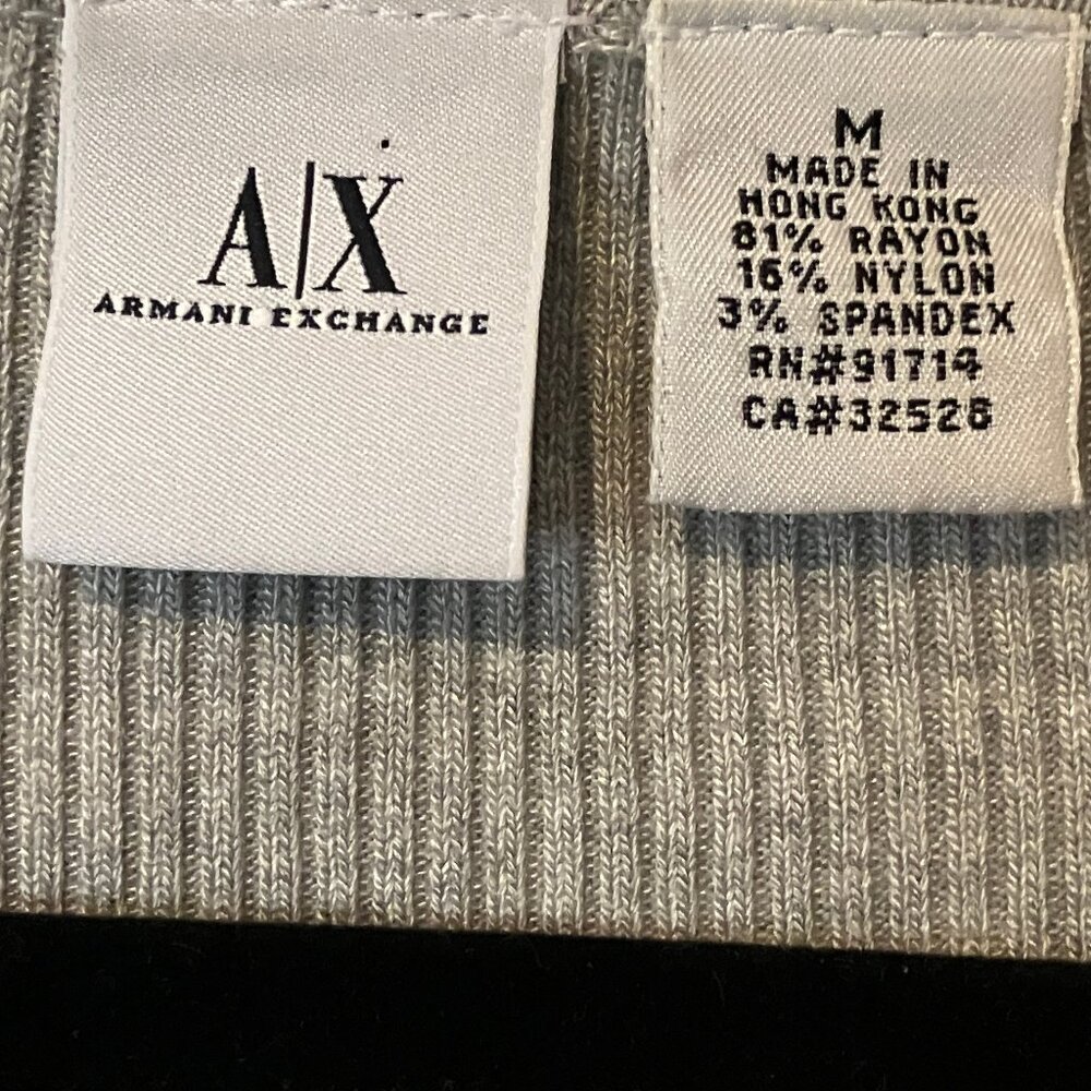Armani Exchange Vintage Sweater/Pullover Gray/White Size M Teen - Picture 2 of 11